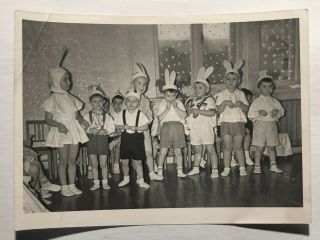 1961 Vintage Photo Russian Kids Holiday Year Carnival Bunnies Kindergarten 2