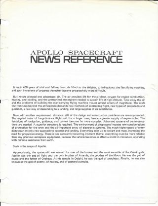 Nasa Apollo Spacecraft News Reference Notebook