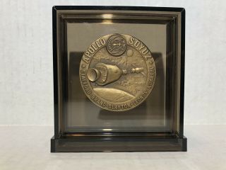 Apollo Soyuz Test Program Bronze Medal English / Russian Medallic Art Co.