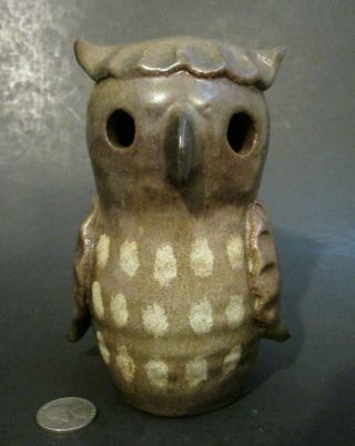 TOMMY KAKINUMA Signed TK Canadian Studio Art Pottery OWL Figurine Sculpture MCM 2