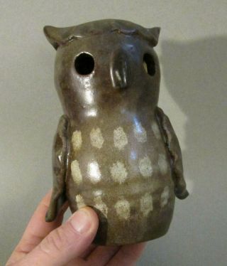 TOMMY KAKINUMA Signed TK Canadian Studio Art Pottery OWL Figurine Sculpture MCM 3