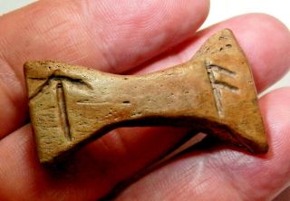 Extremely Rare Anglo / Norse Viking Era Rune Bone Amulet War Gods Tyr / Odin 2