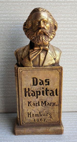 Germany Communist Karl Marx Das Kapital Bust Statue H - 17 Cm