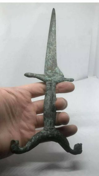 Ancient Viking Bronze Battle Object With Fafnir Terminals