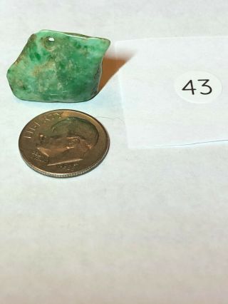 (2) Pre Columbian Mayan Authentic Jade Carved Piece Great Color 3/4 " X 1/2 "