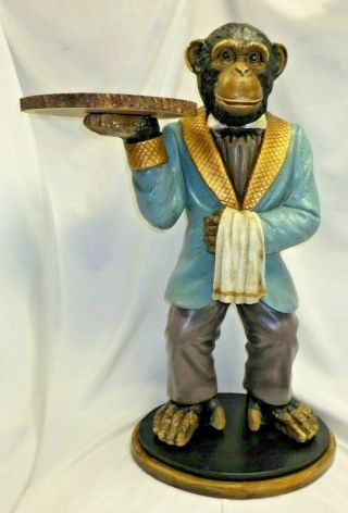 Butler Statue - Monkey Butler Statue Table - Monkey Holding A Serving Tray