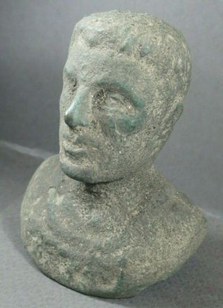 Ancient Roman Bronze Statue Bust Of Brutus One Of Julius Caesar Killers