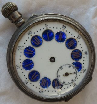 Vintage Pocket Watch Open Face Silver Case 48 Mm.  In Diameter Balance Ok.