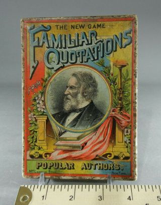 Antique Mcloughlin Brothers Game Of Familiar Quotations
