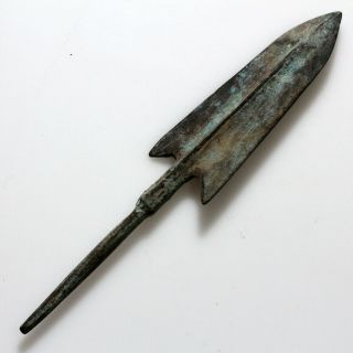 Very Rare Ancient Greek Sparta Bronze Long Shot Arrowhead Circa 150 Bc