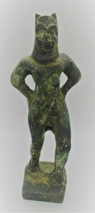 Museum Quality Ancient Roman Bronze Statuette Of Priapus Fertility God 200 - 300ad