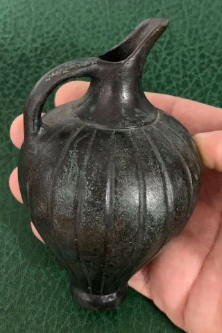 Ancient Greek Bronze Amphora Vessel Richly Decorated Hellenistic 123mm
