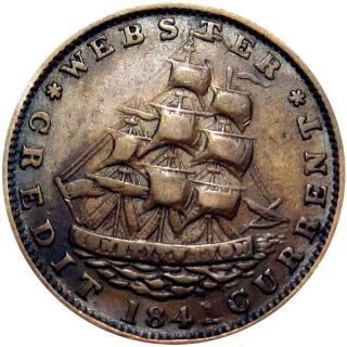 1837 Anti Martin Van Buren Political Hard Times Token Shipwreck HT - 18 Low 60 2