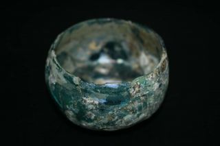 Lovely 100 Authentic Ancient Roman Glass Bowl With Elegant Blue Color
