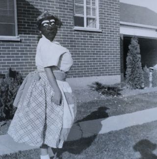 1955 Vintage Photo High School Girl Carol Mae Dressed In Halloween Costume