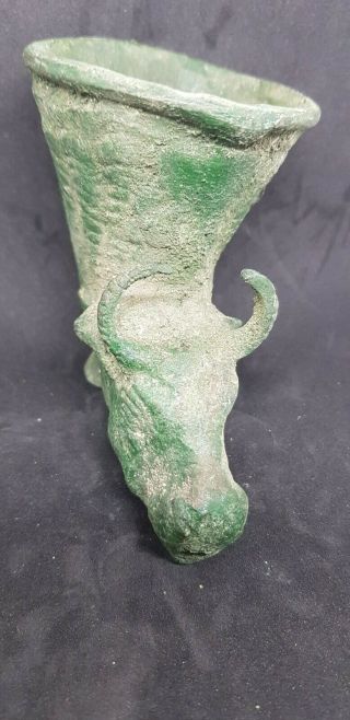 ANCIENT LURISTAN BRONZE WARAXE WITH BEAST TERMIAL 2