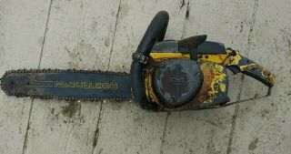Mcculloch Pro Mac 10 - 10 Automatic Chainsaw Starts Vintage Rare Old