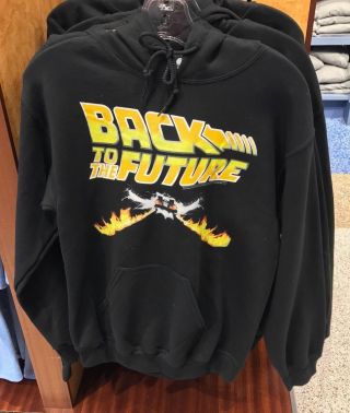 Universal Studios Exclusive Back To The Future Black Hoodie Sweatshirt Large