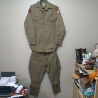 Vintage 1940 Boy Scout Uniform Shirt & Pants Burkburnett Texas Troop 35 Size 16