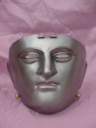 Roman Sports Steel Face Mask Helmet Leather Backing Hippika For Standard Bearer