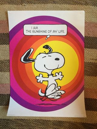 Vintage 1950s Peanuts Schulz Snoopy Rainbow Motivational Poster Hallmark Cards