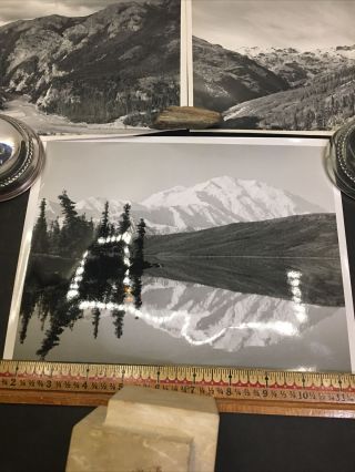 1950’s Vintage Black & White Photo Of Alaska Mountain Glaciers Mountain