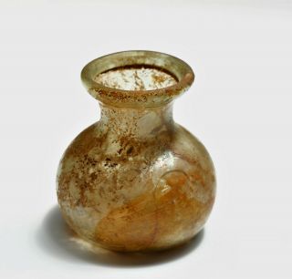 Green small Roman Glass bottle 1st–2nd century A.  D 2