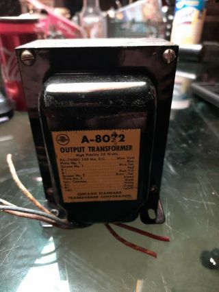 Vintage Stancor Chicago Standard High Fidelity Output Transformer A - 8072