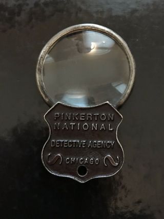 Vintage Pinkerton National Detective Agency Magnifying Glass - Chicago 1900