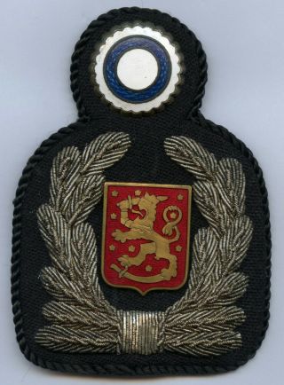Finland Vintage Obsolete Police Hat Cap Badge Grade