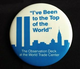 Pre 9/11 World Trade Center Observation Deck Button 1980s Twin Towers Nyc