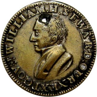 1834 Pro Whig William Seward Political Campaign Hard Times Token Ht - 28 Low 15