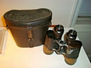 Vintage World War Ii Dienstglas 10 X 50 Binoculars With Case