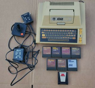 Vintage Atari 400 Personal Computer For Parts/repair 8 Cartridges,  Power Supply,