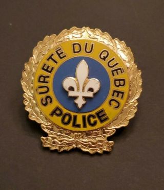 Vintage Surete Du Quebec Uniform Hat Badge