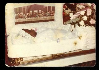 Vintage Photo African American Woman Post Mortem Open Casket Last Supper
