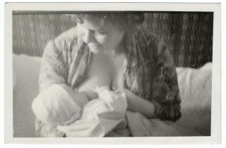 Woman Breastfeeding Nursing Baby,  Russia Amateur Photo,  Maternal Love 5132f