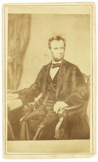 1880s Abraham Lincoln 16th President Of The United States 2.  5x4 Cdv Photo Card