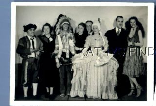 Found B&w Photo M,  4103 Men And Women In Costumes Posed Together