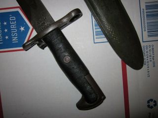 Vintage WWII US Army M1 Garand bayonet w/ scabbard 3