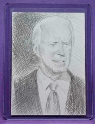 Decision 2020 Ultra Rare 1/1 Joe Biden Authentic Hand Drawn Sketch Art Card