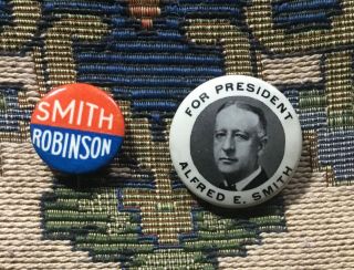 Al Smith 1928 Celluloid Campaign Pinback Political Button Pins