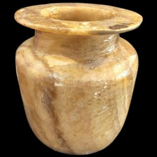 Large Ancient Egyptian Alabaster Storage Vessel 300 Bc (3)