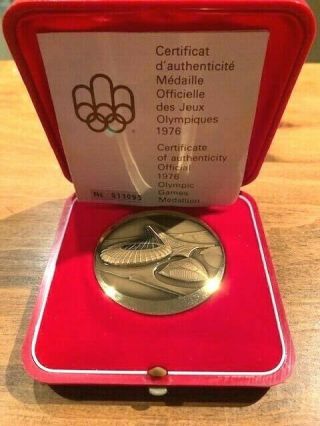 1976 Montreal Olympic Games Medallion Bronze Medal Box,  Huguein Switzerland