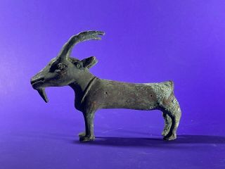 Ancient Luristan Bronze Ram With Intact Horns - Museum Quality - Circa 800bce