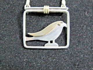 Vintage Ladies M,  J Savitt 14kt Yellow Gold & Silver Chain " Bird " Necklace