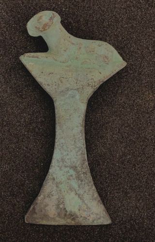 Scarce Ancient Luristan Bronze Axe Head With Ram Terminal Circa 1000 Bce 161mm