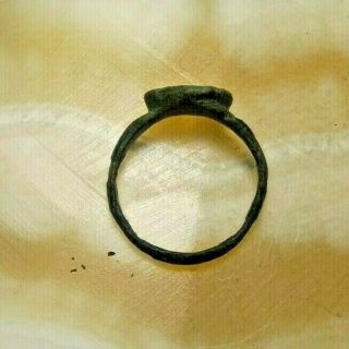 Ancient viking copper ring with an ornament very rare 3