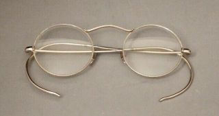 Vintage 14k White Gold Spectacles In Marked 14k