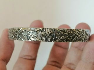 Rare Extremely Ancient Viking Bracelet Silver Color Artifact Authentic